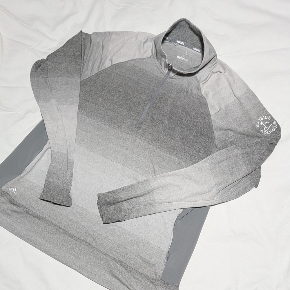 Adidas Golf Grey Ombre Quarter Zip Pullover Bayside Golf Club Womens XXL